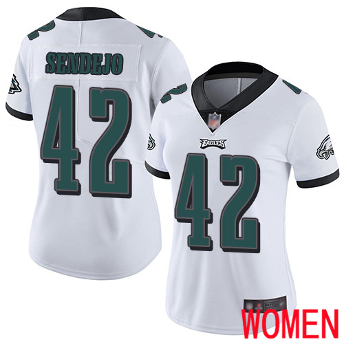 Women Philadelphia Eagles #42 Andrew Sendejo White Vapor Untouchable NFL Jersey Limited Player Football->women nfl jersey->Women Jersey